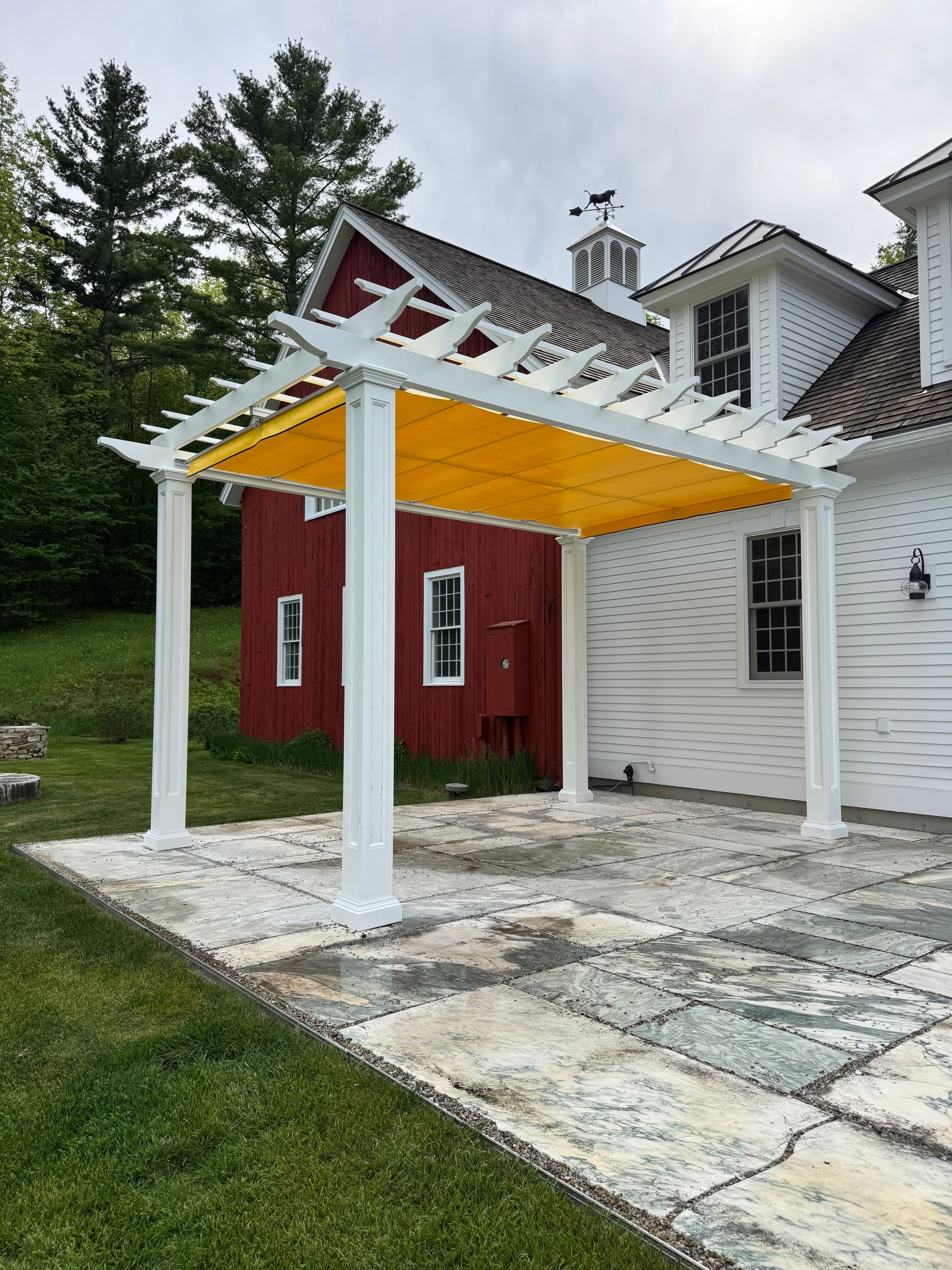 Marble Patio Reconditioning and Pergola Installation Done Right image